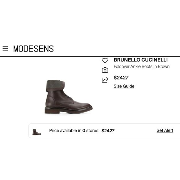 Brunello Cucinelli Foldover Monili Ankle Boots In Brown Size 38.5 - Picture 8 of 11